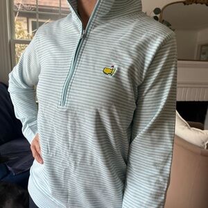 Masters Golf Gear. Magnolia Light Blue & White Striped Zip-Up. NWT women’s large